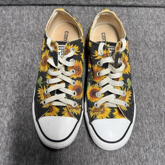Converse Shoes - Converse Chuck Taylor Shoes Womens 7 Mens 5 Black Sunflower All Star